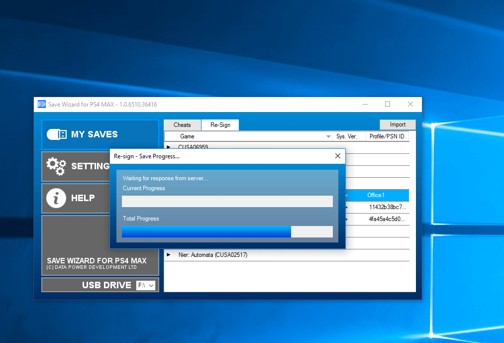 cant copy save data to usb for save wizard ps4 max on system software 6.20
